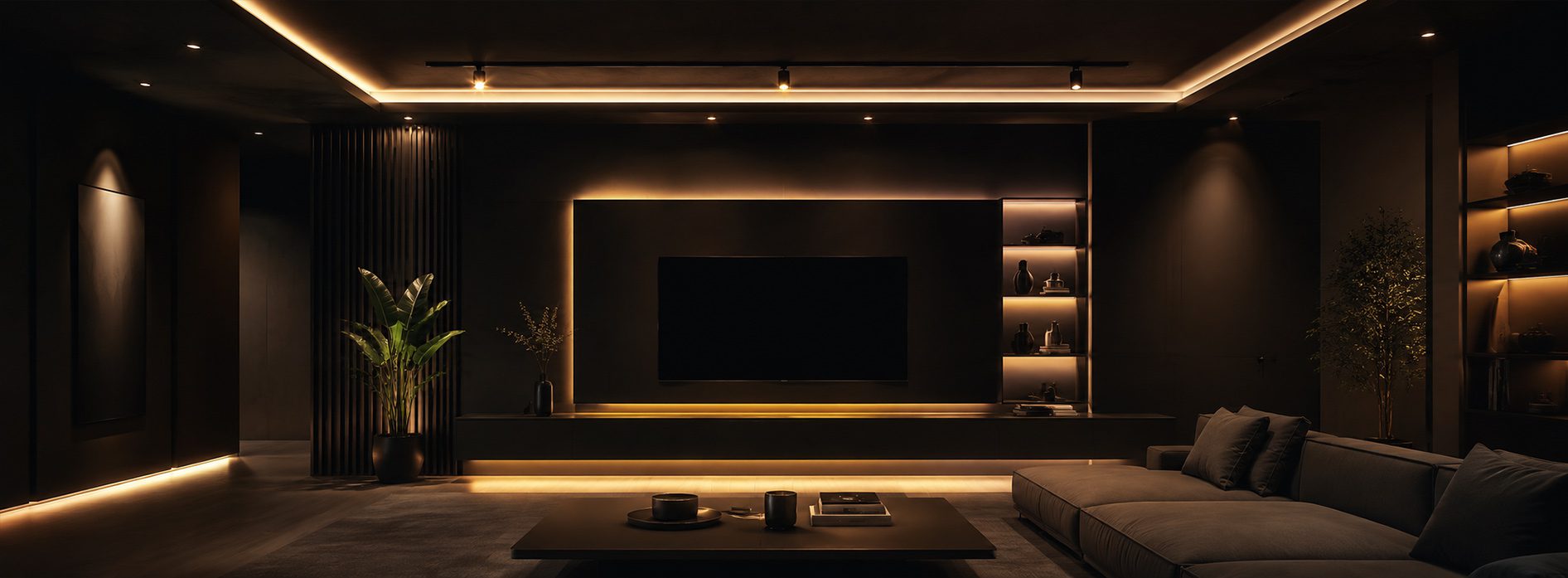 Sala con luz cálida